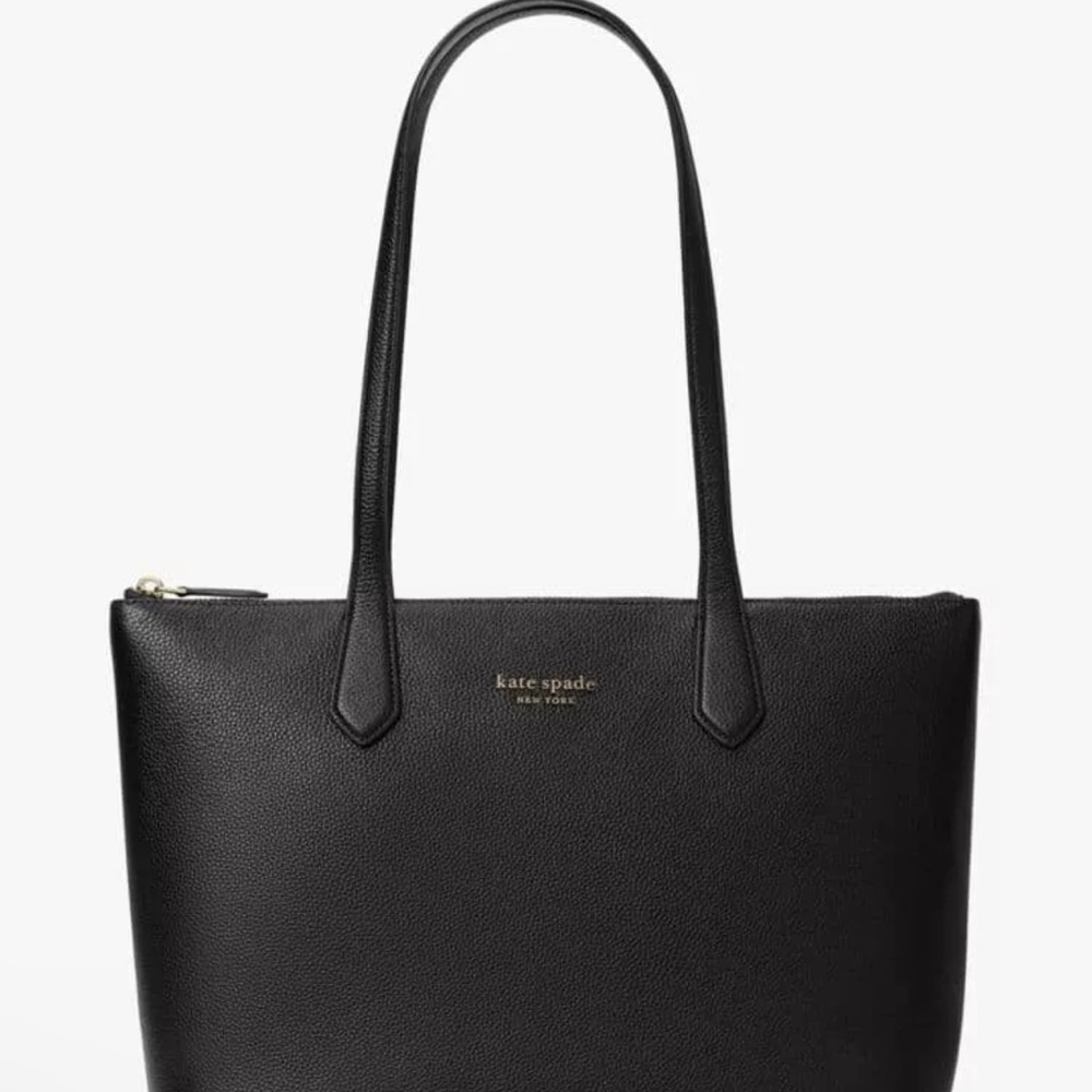 NWT Kate Spade New York Black Pebbled Leather Large Tote
Shoulder Bag